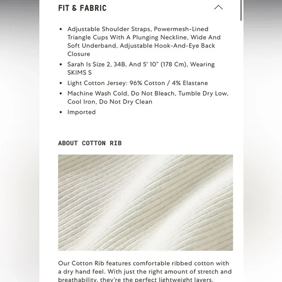 SKIMS COTTON RIB PLUNGE BRALETTE - Picture 3 of 11